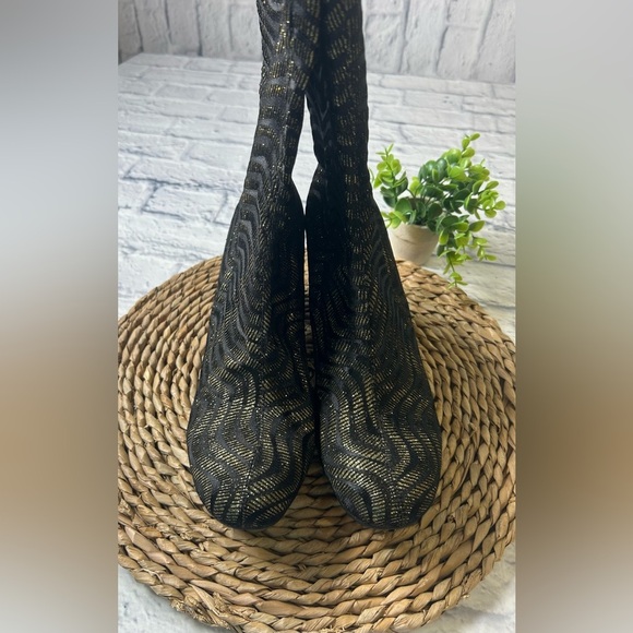Chic by Lady Coutureny “Starlight” Black and Gold Women's Boots.Size42(10) NWOB. - Picture 2 of 10